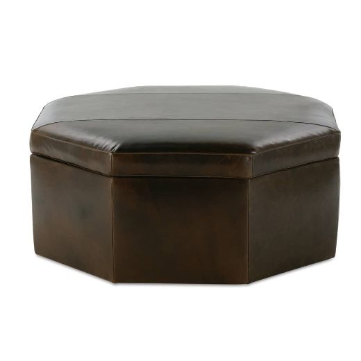 Picture of Othello 40" Octagon Leather Storage Ottoman